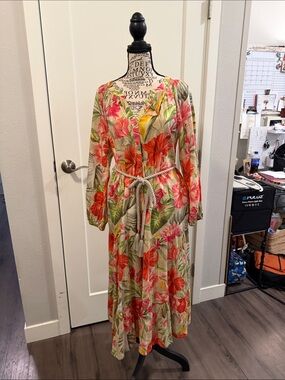 Tommy Bahama Tropical Floral Dress with Tie Waist